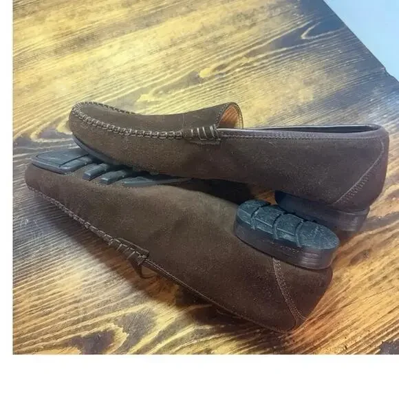 Salvatore Ferragamo Brown Suede Oxfords